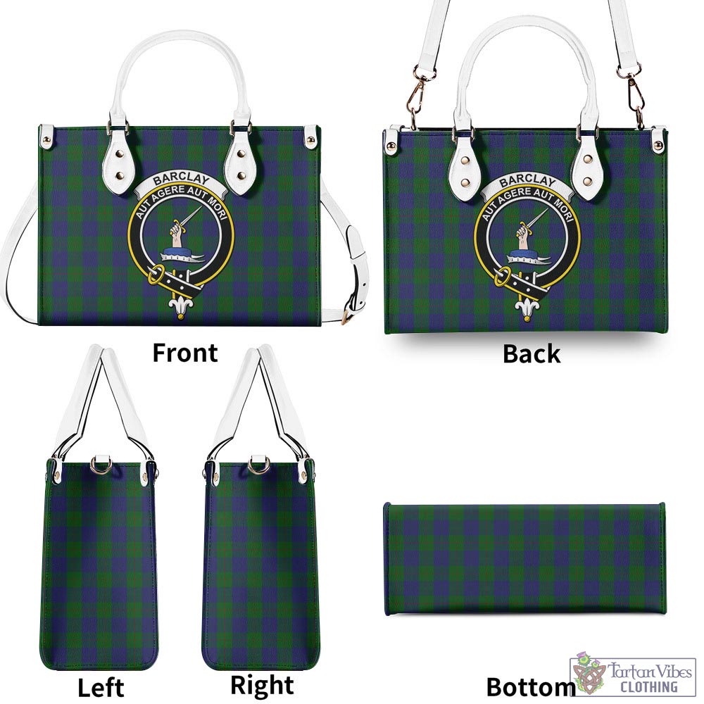 Tartan Vibes Clothing Barclay Tartan Luxury Leather Handbags with Family Crest