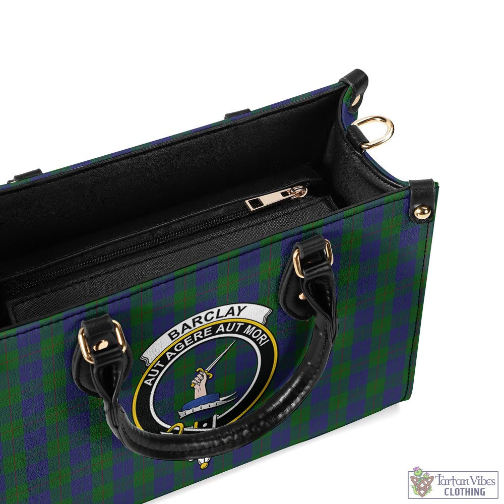 Tartan Vibes Clothing Barclay Tartan Luxury Leather Handbags with Family Crest