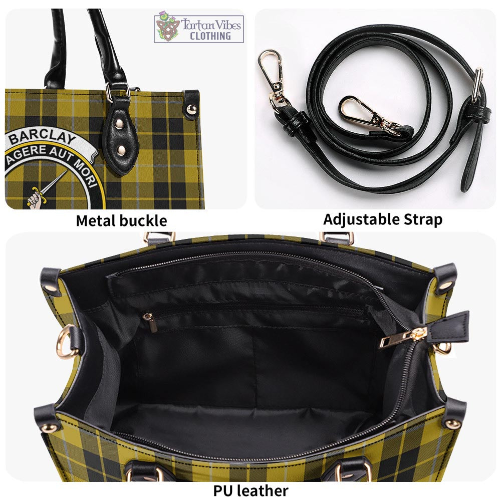 Tartan Vibes Clothing Barclay Dress Tartan Luxury Leather Handbags with Family Crest