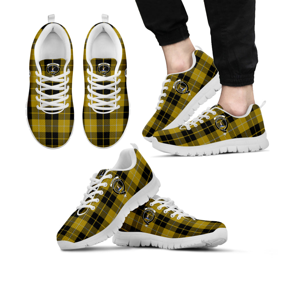 Barclay Dress Tartan Sneakers with Family Crest Kid's Sneakers - Tartan Vibes Clothing