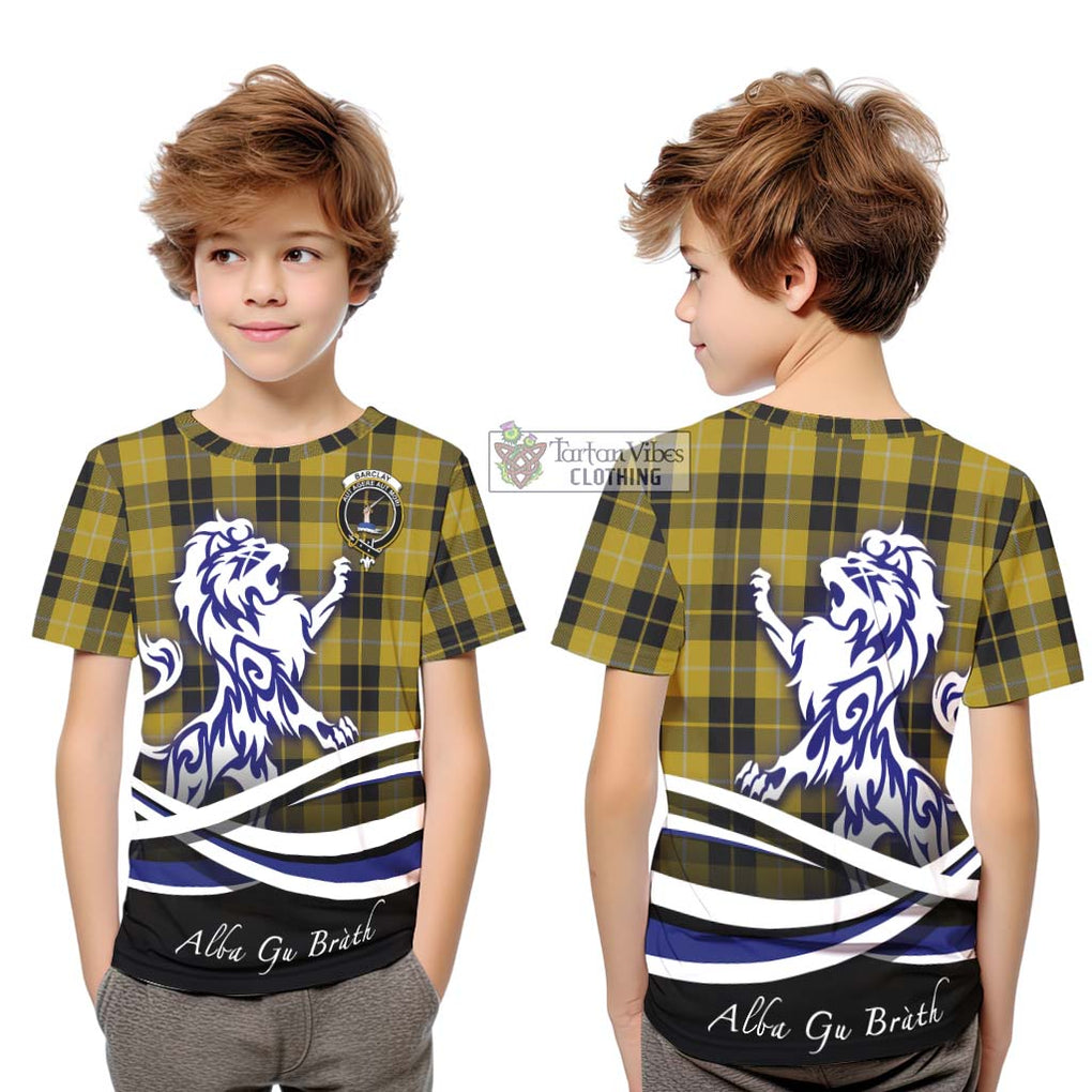 Barclay Dress Tartan Kid T-Shirt with Alba Gu Brath Regal Lion Emblem Youth XL Size14 - Tartanvibesclothing Shop