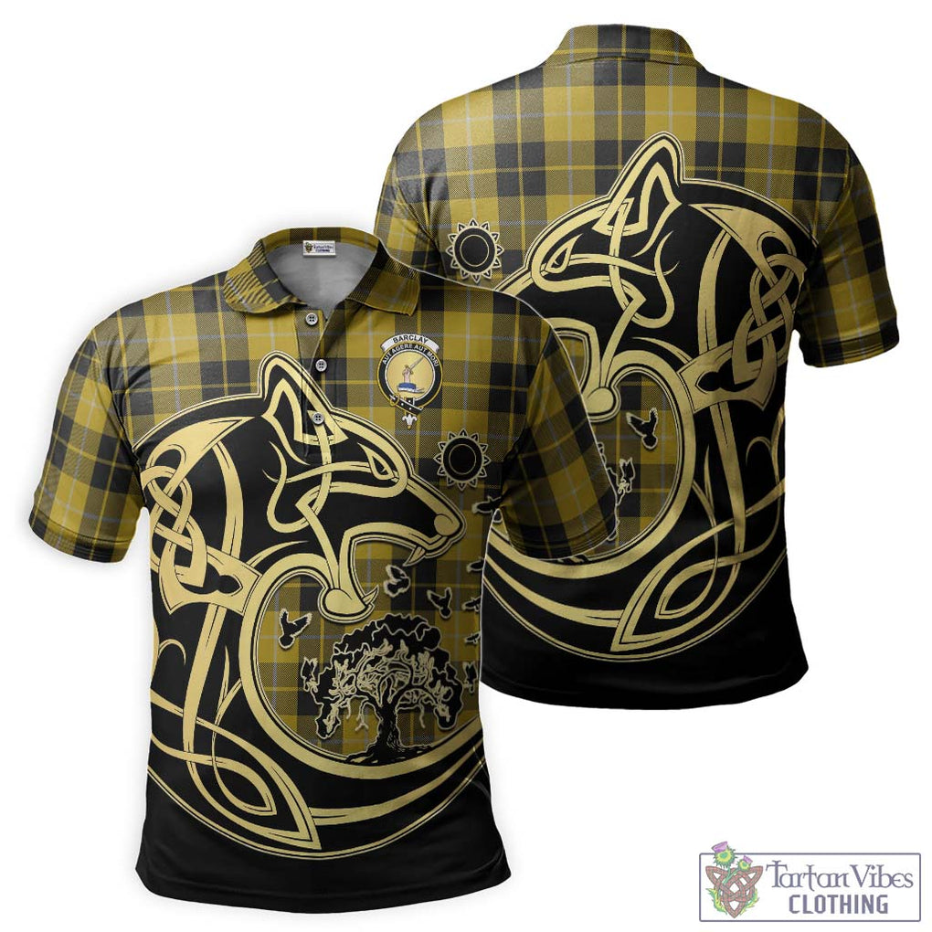 Barclay Dress Tartan Polo Shirt with Family Crest Celtic Wolf Style Kid - Tartanvibesclothing Shop