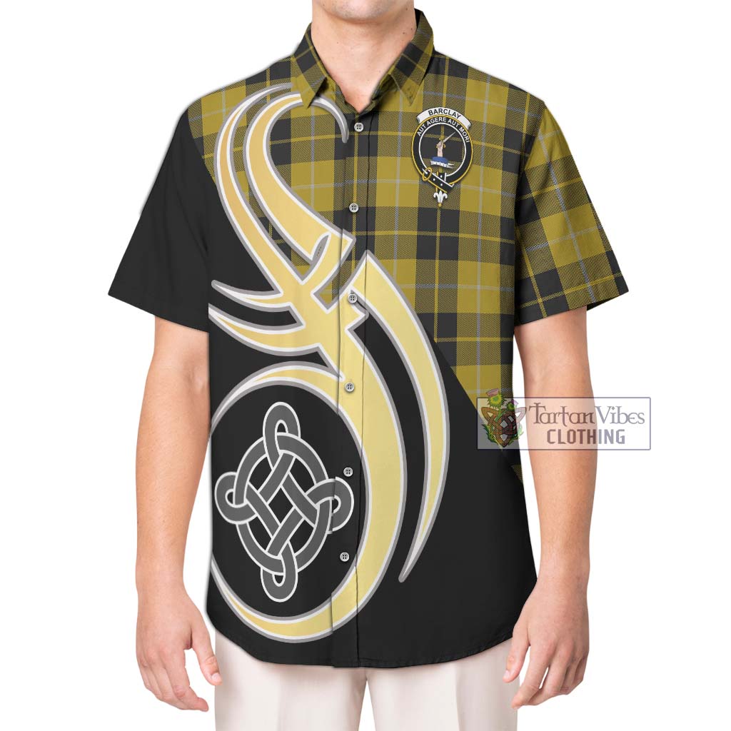 Barclay Dress Tartan Short Sleeve Button Shirt with Family Crest and Celtic Symbol Style Kid - Tartan Vibes Clothing