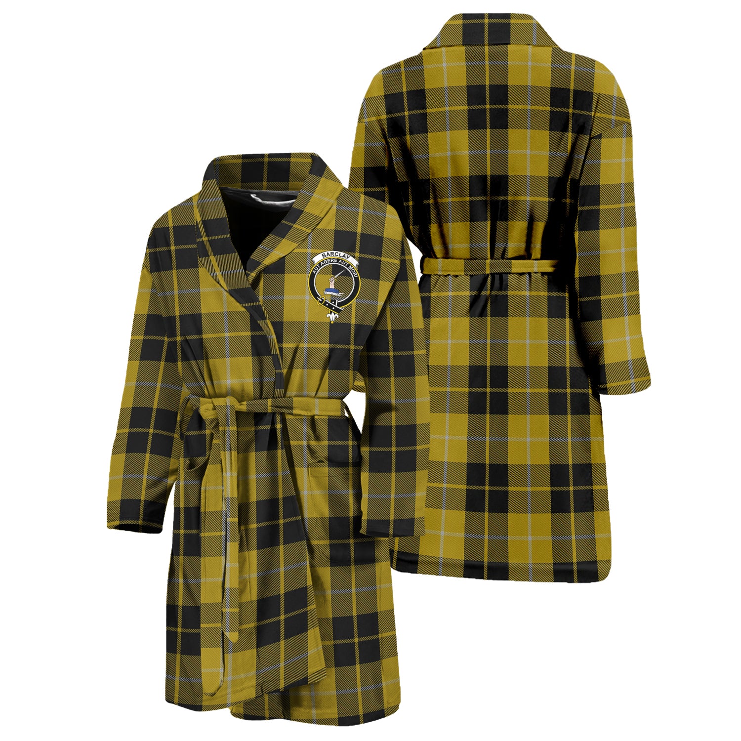 Barclay Dress Tartan Bathrobe with Family Crest Unisex S - Tartan Vibes Clothing