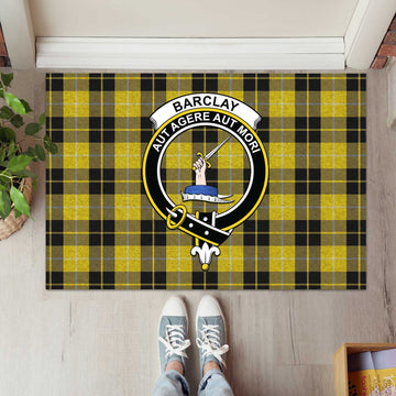 Barclay Dress Tartan Door Mat with Family Crest