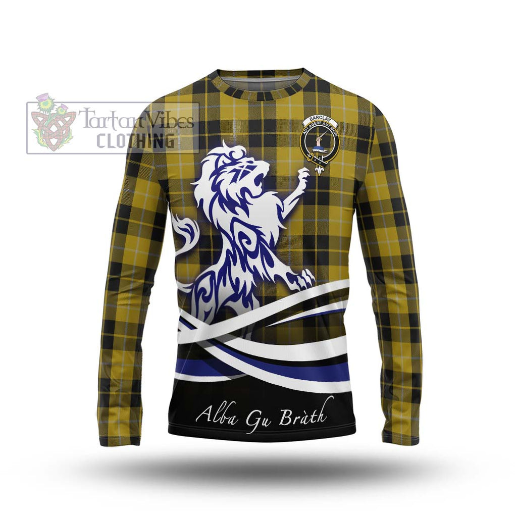 Barclay Dress Tartan Long Sleeve T-Shirt with Alba Gu Brath Regal Lion Emblem Unisex - Tartanvibesclothing Shop