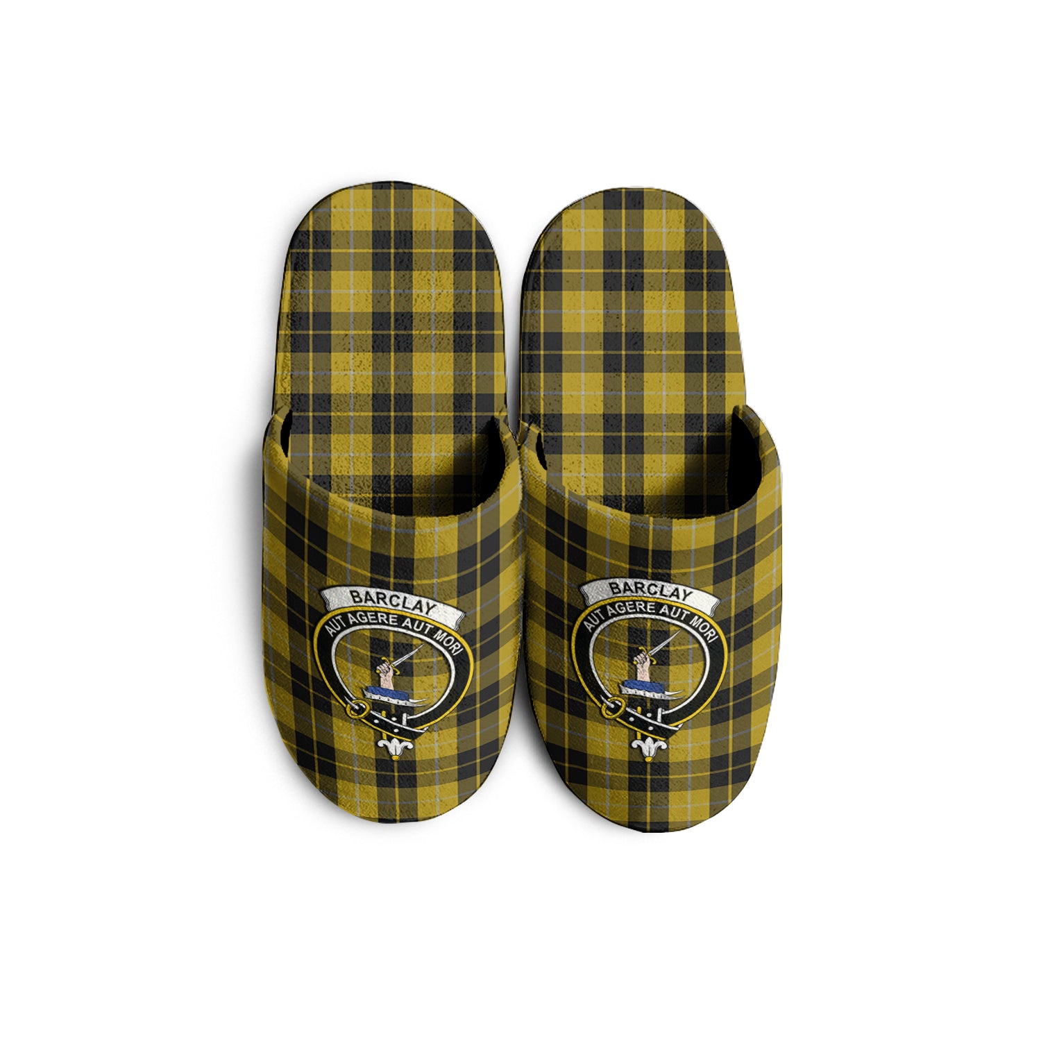 Barclay Dress Tartan Home Slippers with Family Crest - Tartanvibesclothing