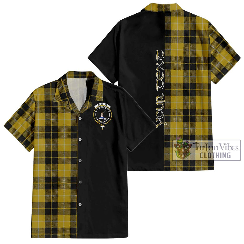 Barclay Dress Tartan Short Sleeve Button Shirt with Family Crest and Half Of Me Style Kid - Tartanvibesclothing Shop