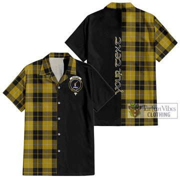 Barclay Dress Tartan Short Sleeve Button Shirt with Family Crest and Half Of Me Style