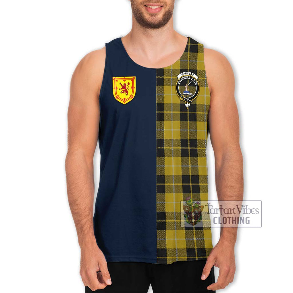 Tartan Vibes Clothing Barclay Dress Tartan Men's Tank Top with Scottish Lion Royal Arm Half Style