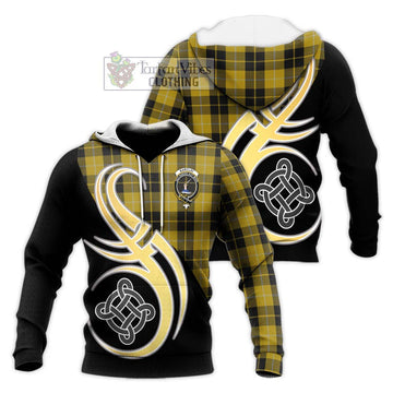 Barclay Dress Tartan Knitted Hoodie with Family Crest and Celtic Symbol Style