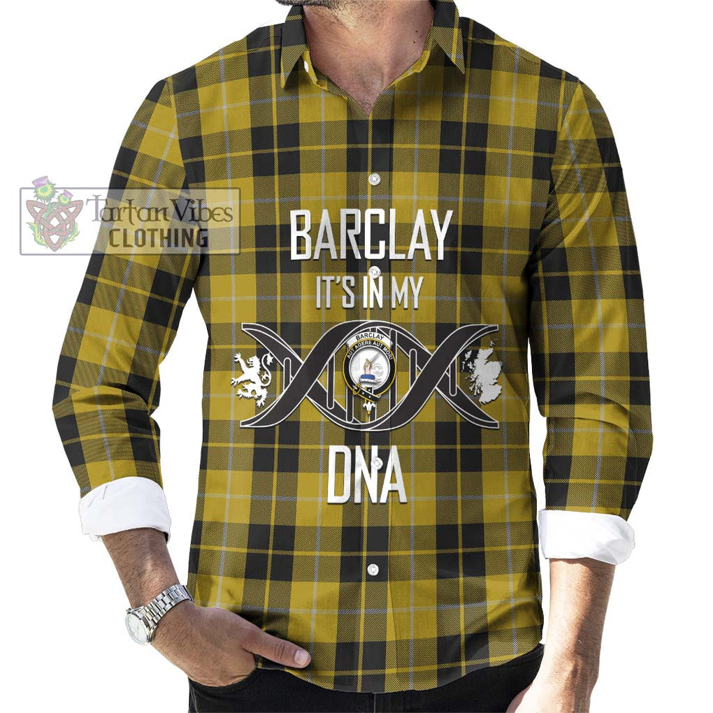 Barclay Dress Tartan Long Sleeve Button Shirt with Family Crest DNA In Me Style Men's Shirt S - Tartanvibesclothing Shop