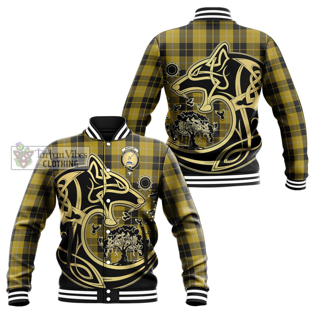 Barclay Dress Tartan Baseball Jacket with Family Crest Celtic Wolf Style Unisex - Tartan Vibes Clothing