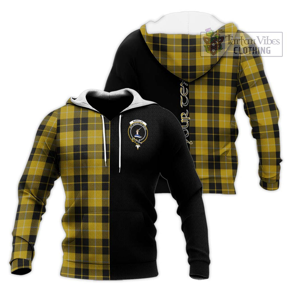 Barclay Dress Tartan Knitted Hoodie with Family Crest and Half Of Me Style Unisex Knitted Pullover Hoodie - Tartanvibesclothing Shop