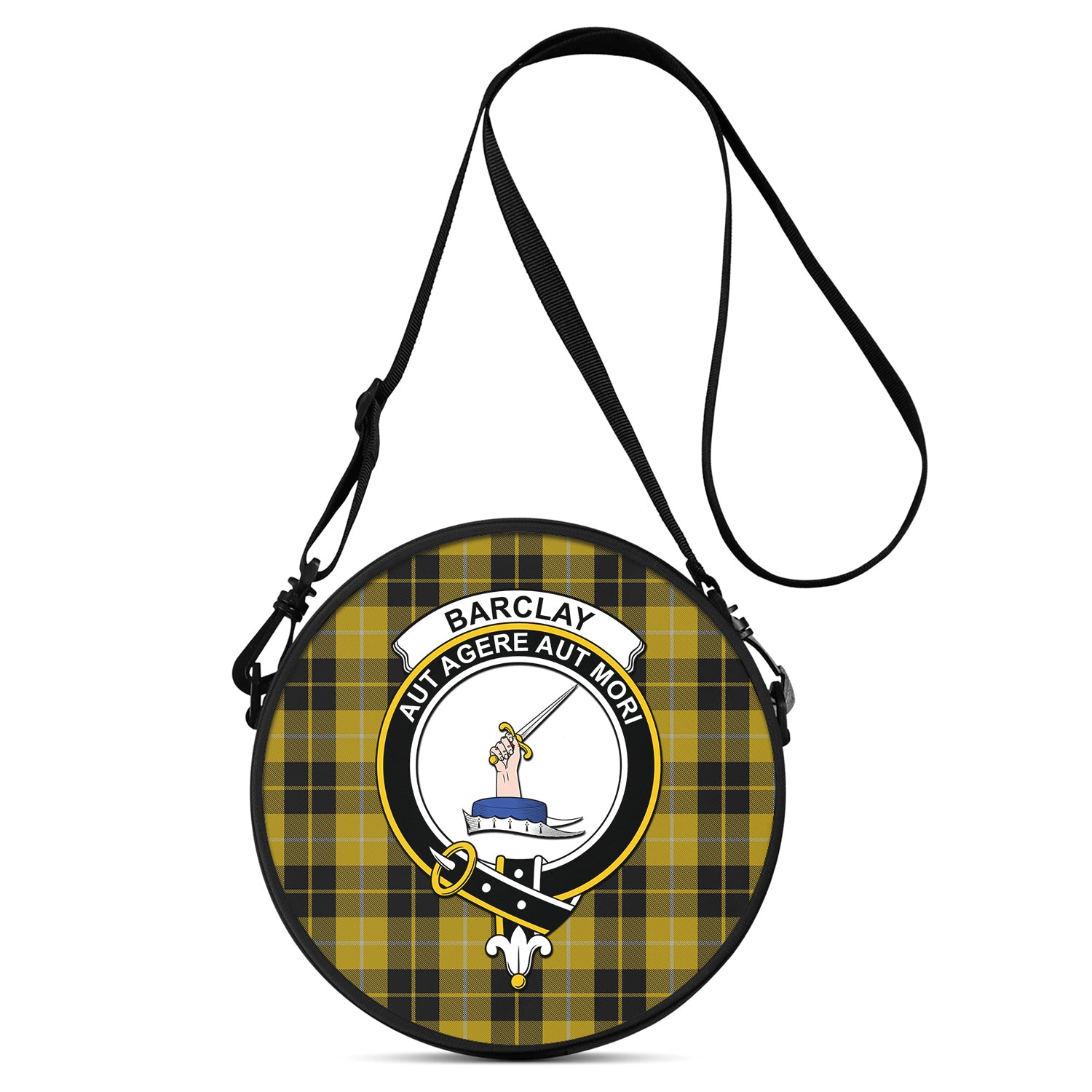 Barclay Dress Tartan Round Satchel Bags with Family Crest One Size 9*9*2.7 inch - Tartanvibesclothing