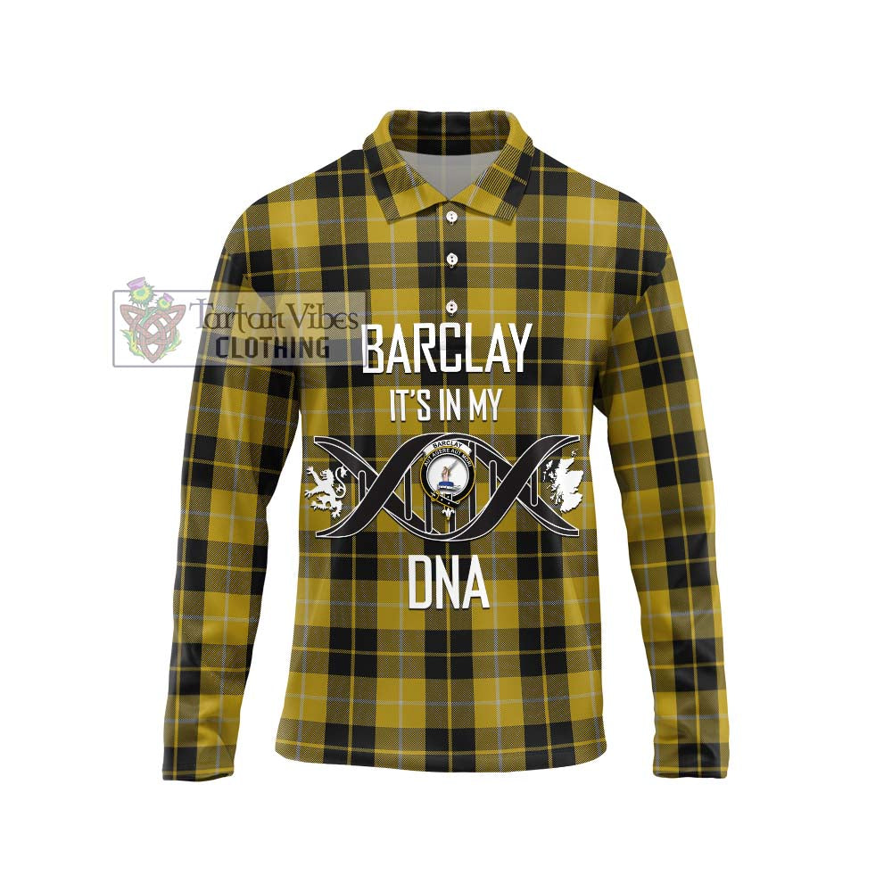 Barclay Dress Tartan Long Sleeve Polo Shirt with Family Crest DNA In Me Style Unisex - Tartanvibesclothing Shop