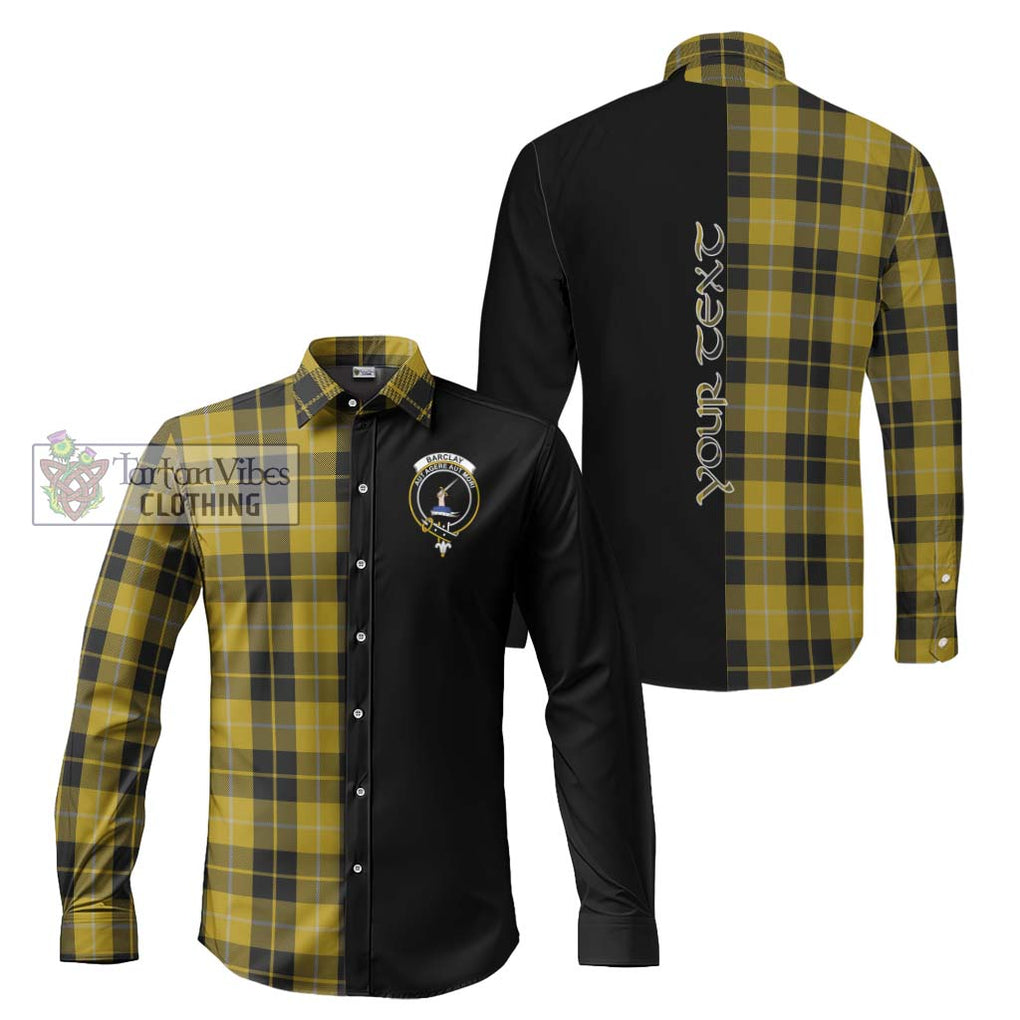 Barclay Dress Tartan Long Sleeve Button Shirt with Family Crest and Half Of Me Style Men's Shirt S - Tartanvibesclothing Shop