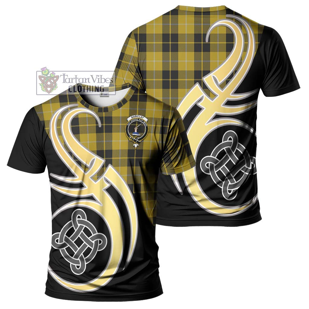 Tartan Vibes Clothing Barclay Dress Tartan T-Shirt with Family Crest and Celtic Symbol Style