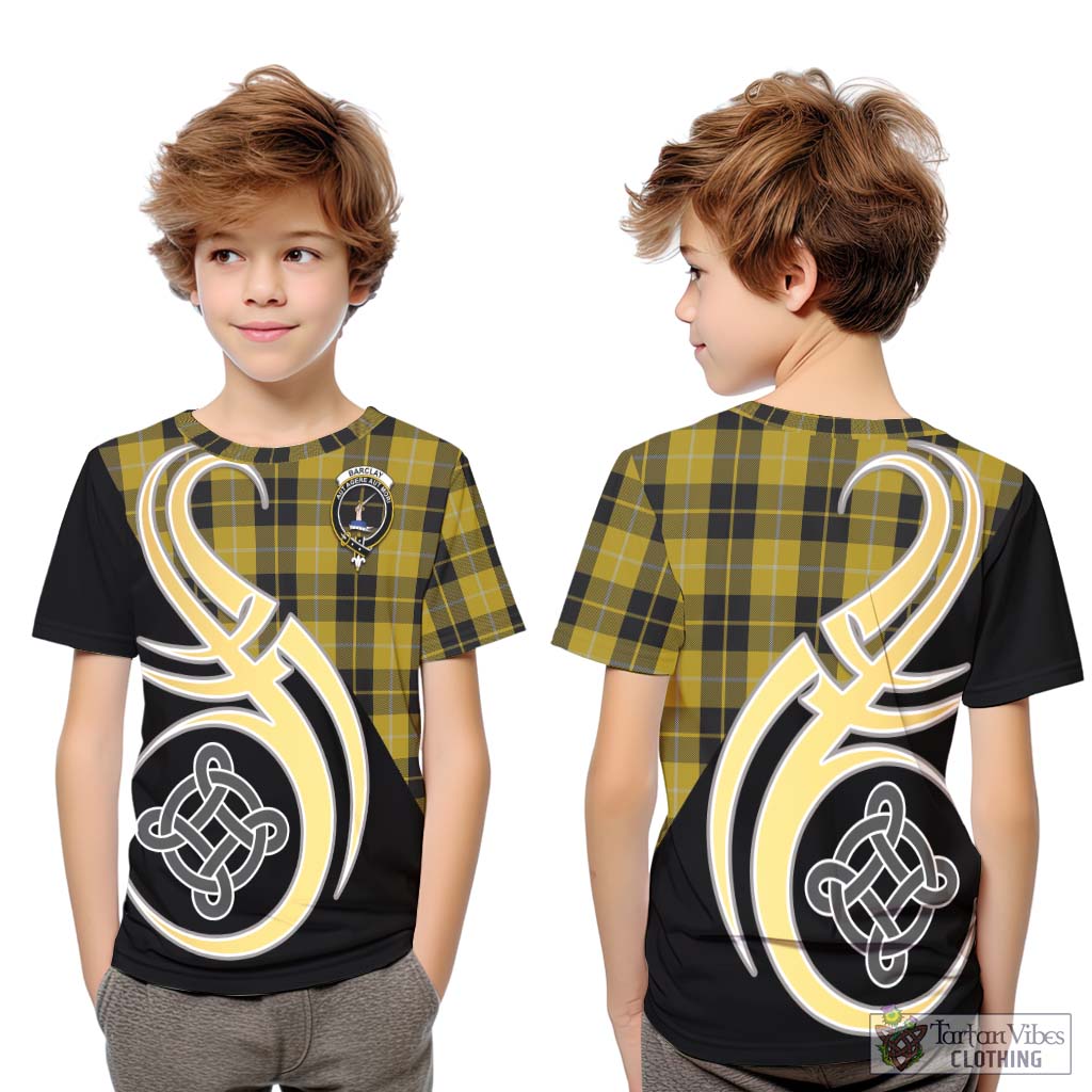 Barclay Dress Tartan Kid T-Shirt with Family Crest and Celtic Symbol Style Youth XL Size14 - Tartan Vibes Clothing