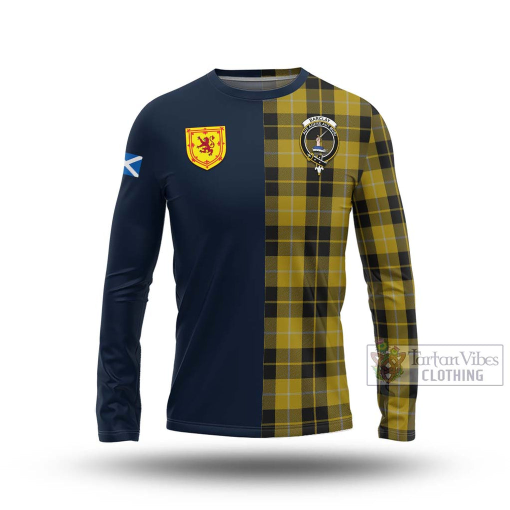 Tartan Vibes Clothing Barclay Dress Tartan Long Sleeve T-Shirt with Scottish Lion Royal Arm Half Style