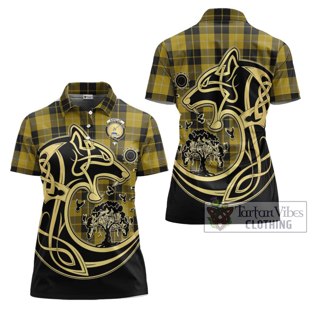 Barclay Dress Tartan Women's Polo Shirt with Family Crest Celtic Wolf Style Women - Tartanvibesclothing Shop