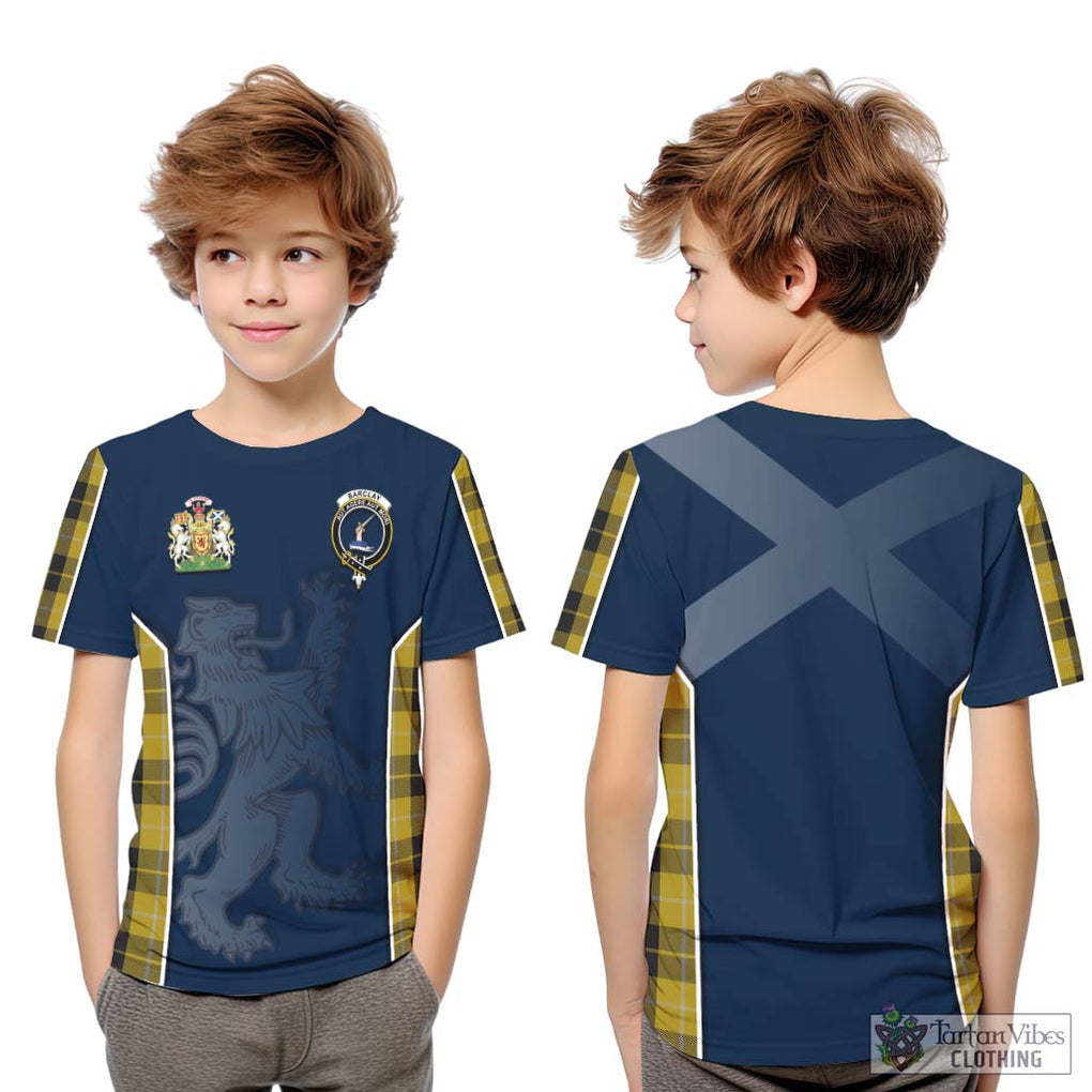 Barclay Dress Tartan Kid T-Shirt with Family Crest and Lion Rampant Vibes Sport Style Youth XL Size14 - Tartan Vibes Clothing