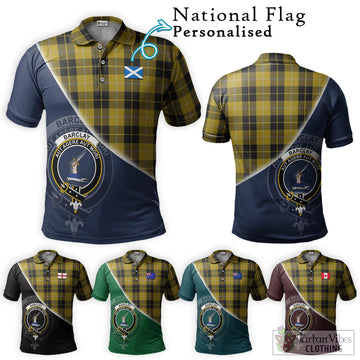 Barclay Dress Tartan Polo Shirt with Personalised National Flag and Family Crest Half Style