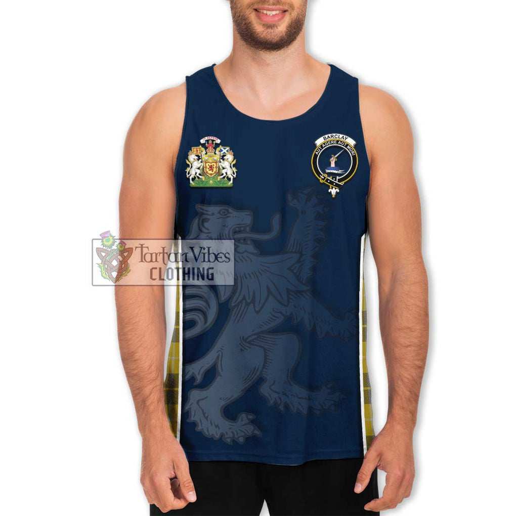 Barclay Dress Tartan Men's Tank Top with Family Crest and Lion Rampant Vibes Sport Style Men - Tartan Vibes Clothing