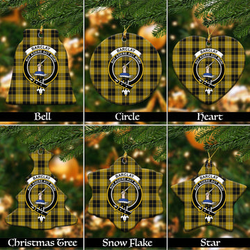 Barclay Dress Tartan Christmas Ceramic Ornaments with Family Crest