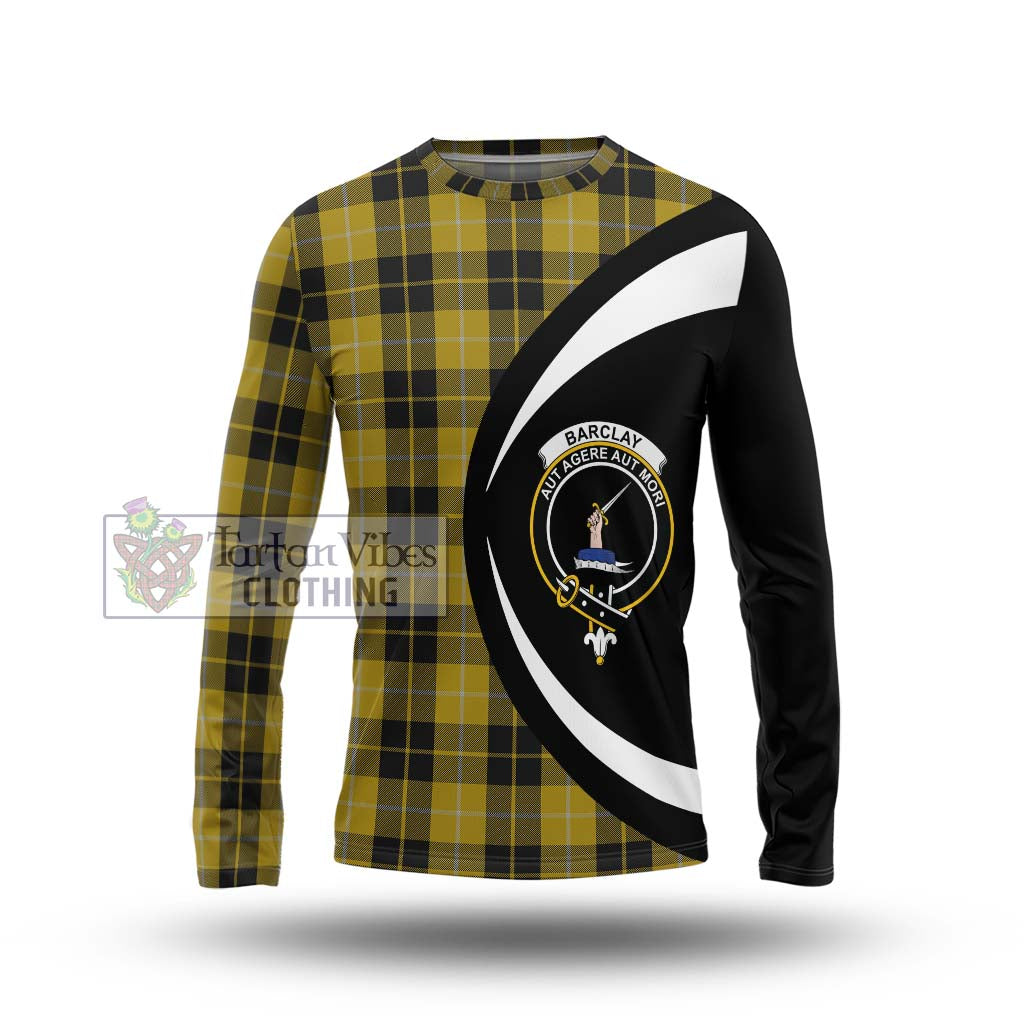 Barclay Dress Tartan Long Sleeve T-Shirt with Family Crest Circle Style Unisex - Tartan Vibes Clothing