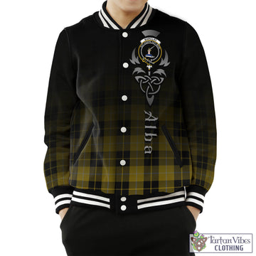 Barclay Dress Tartan Baseball Jacket Featuring Alba Gu Brath Family Crest Celtic Inspired