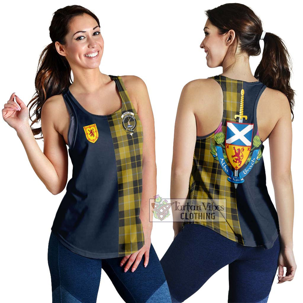 Tartan Vibes Clothing Barclay Dress Tartan Women's Racerback Tanks with Scottish Lion Royal Arm Half Style