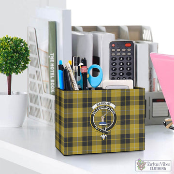 Barclay Dress Tartan Pen Holder with Family Crest