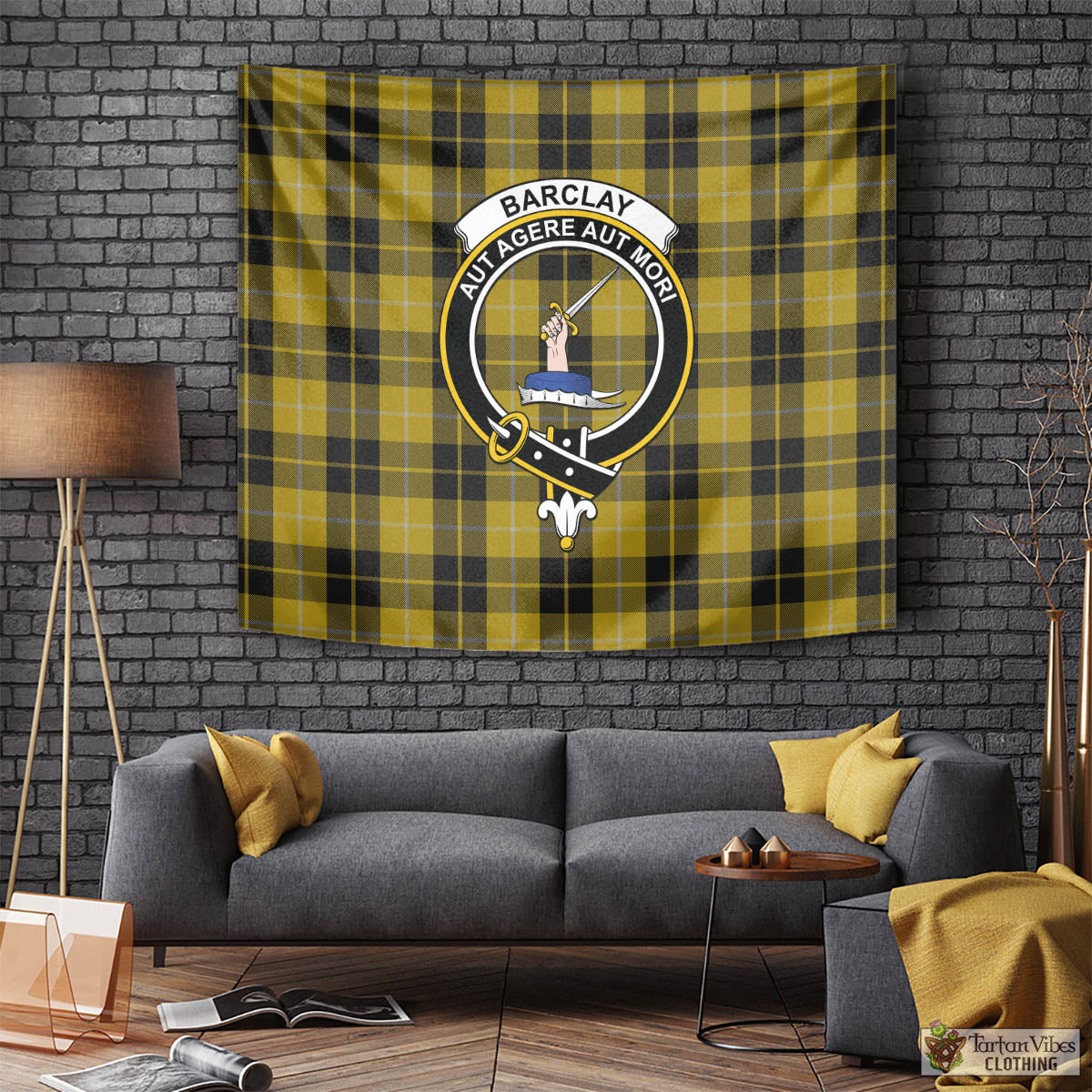 Tartan Vibes Clothing Barclay Dress Tartan Tapestry Wall Hanging and Home Decor for Room with Family Crest