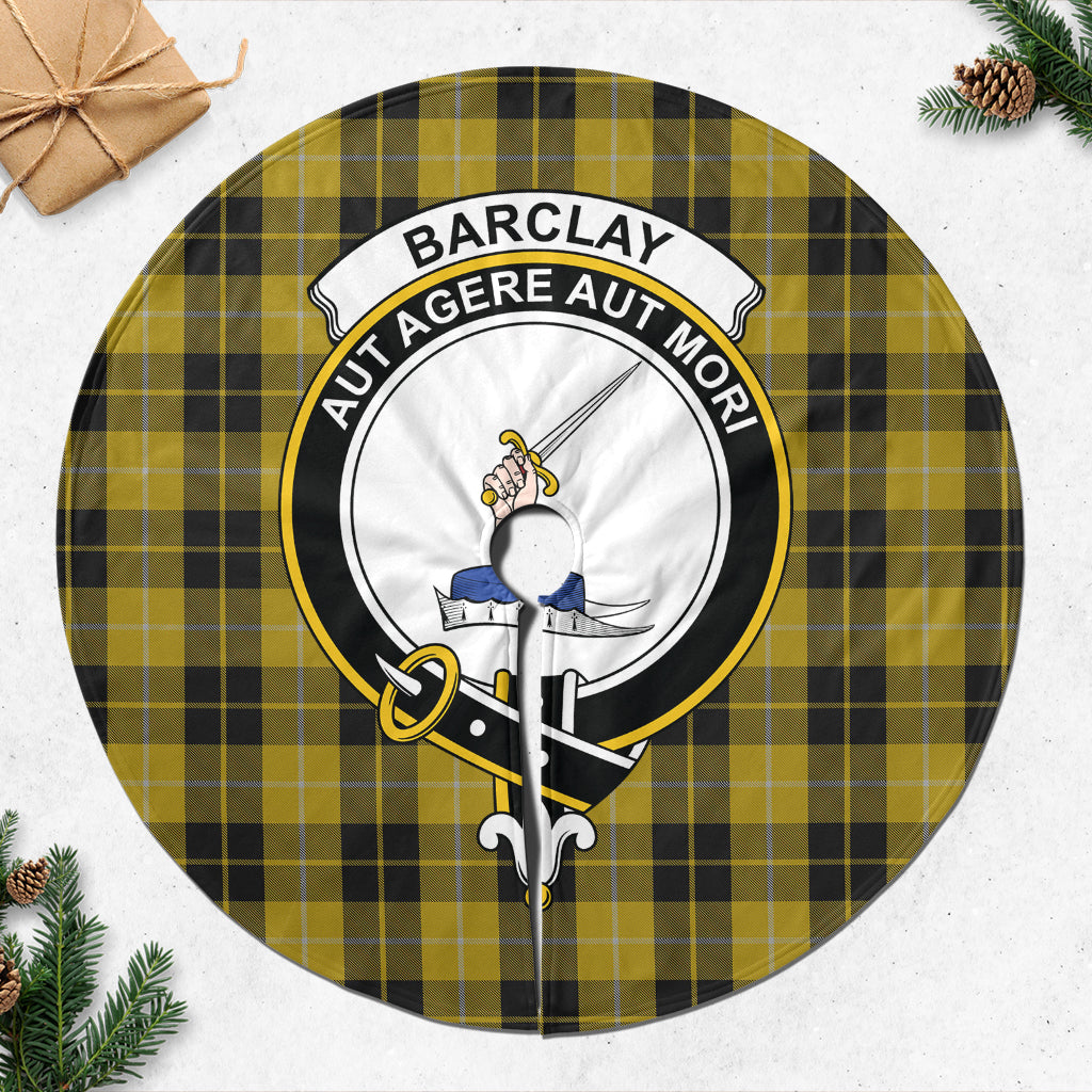 Barclay Dress Tartan Christmas Tree Skirt with Family Crest - Tartanvibesclothing