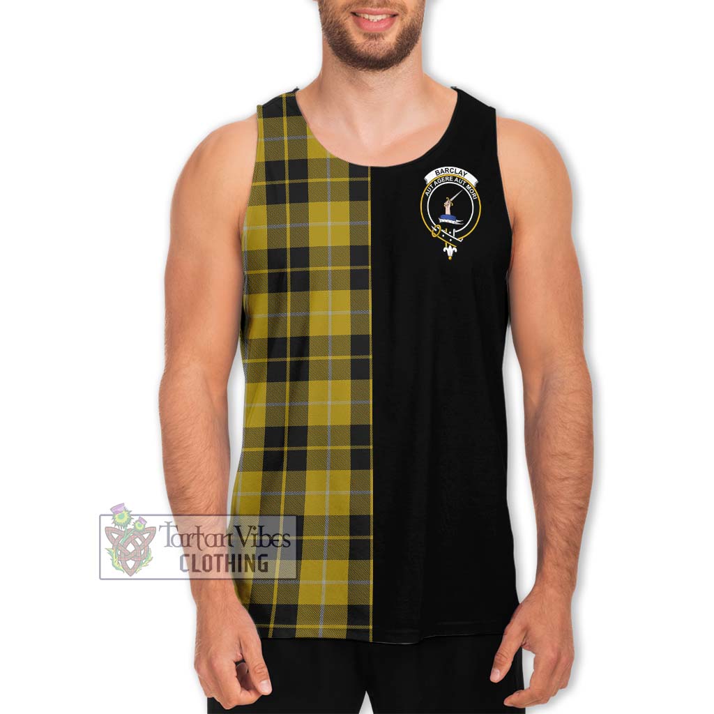 Barclay Dress Tartan Men's Tank Top with Family Crest and Half Of Me Style Men - Tartanvibesclothing Shop