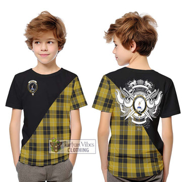 Barclay Dress Tartan Kid T-Shirt with Family Crest and Military Logo Style