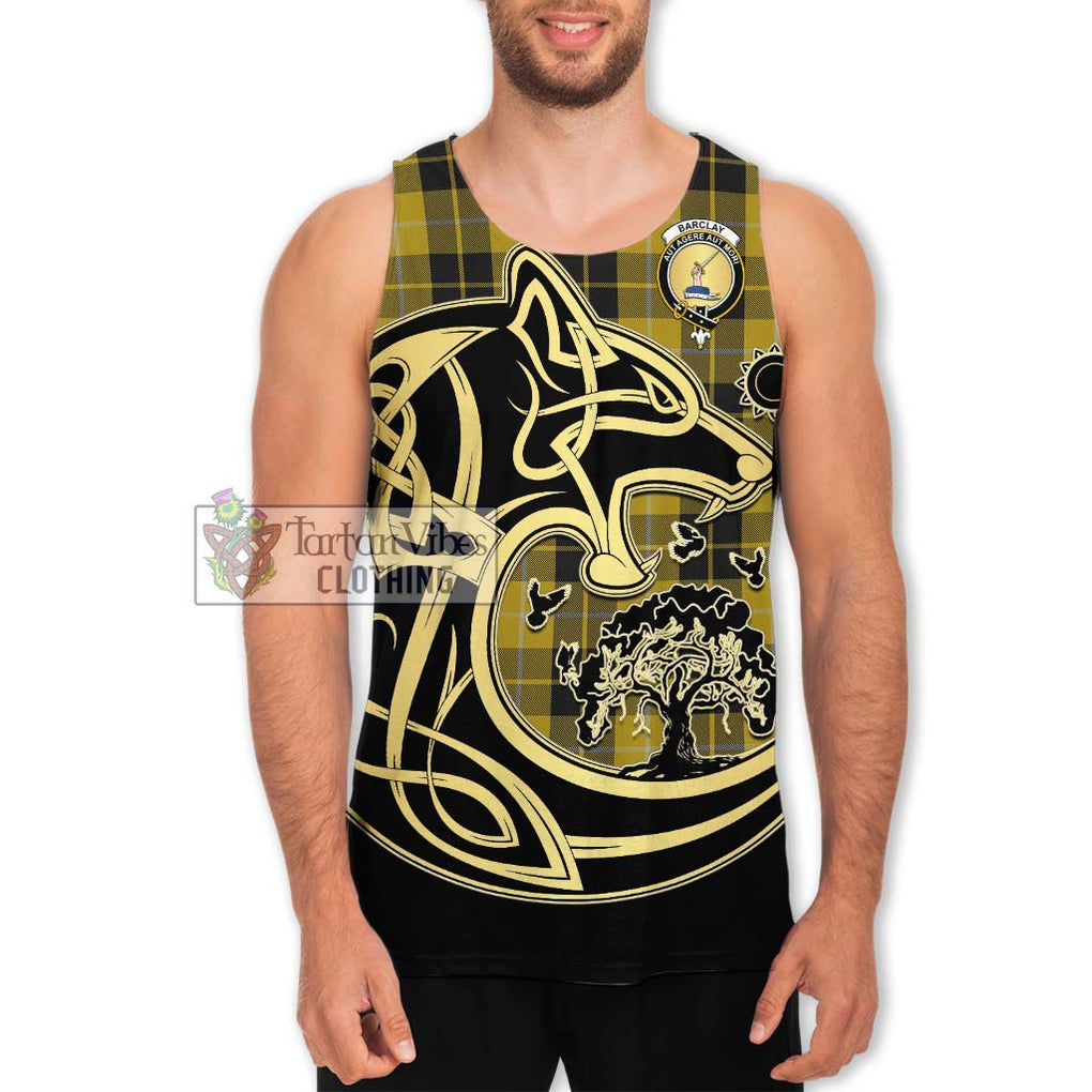 Barclay Dress Tartan Men's Tank Top with Family Crest Celtic Wolf Style Men - Tartan Vibes Clothing