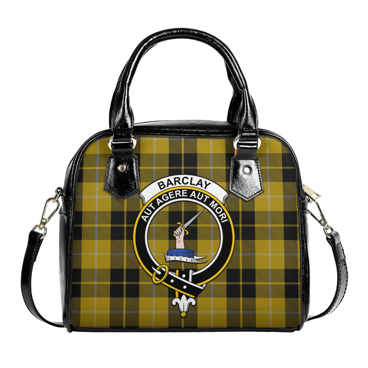 Barclay Dress Tartan Shoulder Handbags with Family Crest One Size 6*25*22 cm - Tartanvibesclothing