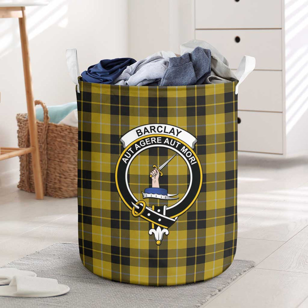 Barclay Dress Tartan Laundry Basket with Family Crest One Size - Tartanvibesclothing Shop