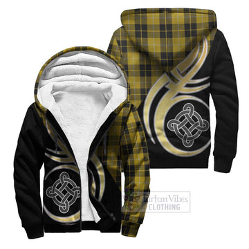 Barclay Dress Tartan Sherpa Hoodie with Family Crest and Celtic Symbol Style