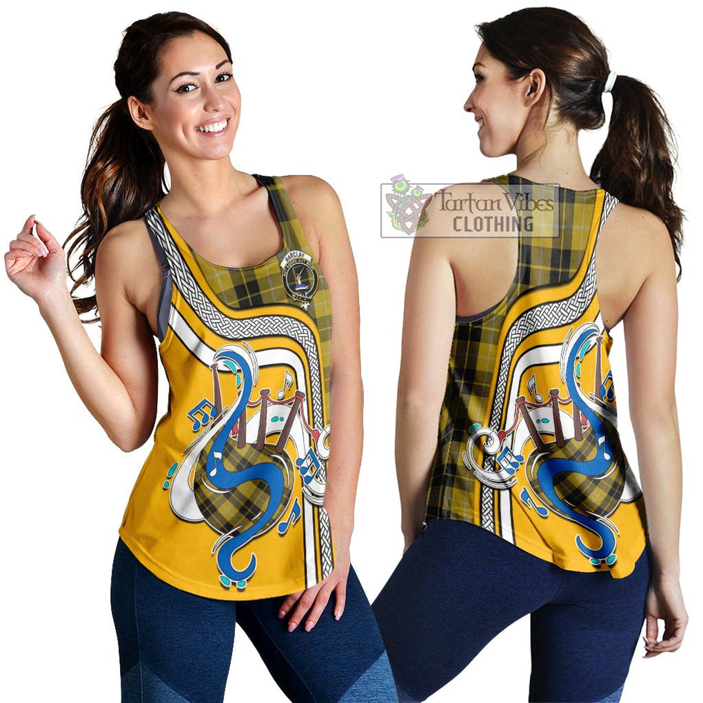 Barclay Dress Tartan Women's Racerback Tanks with Epic Bagpipe Style 4XL - Tartanvibesclothing Shop