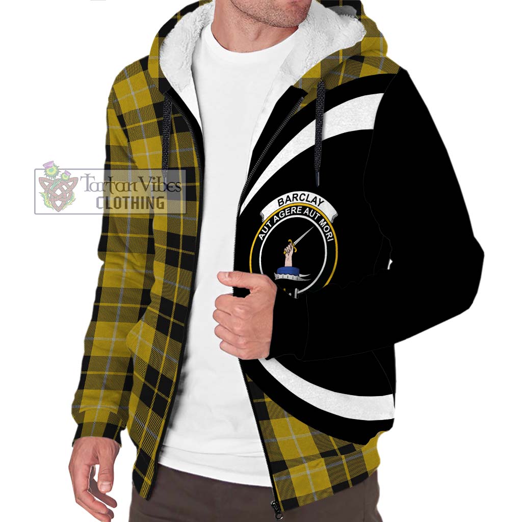 Barclay Dress Tartan Sherpa Hoodie with Family Crest Circle Style Unisex S - Tartan Vibes Clothing