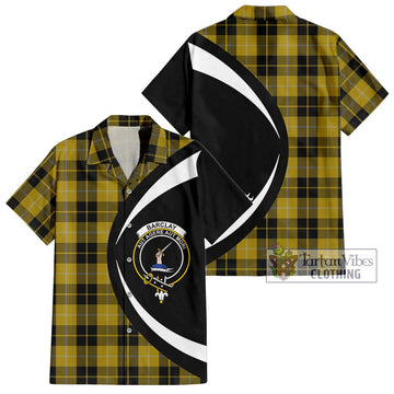 Barclay Dress Tartan Short Sleeve Button Up with Family Crest Circle Style