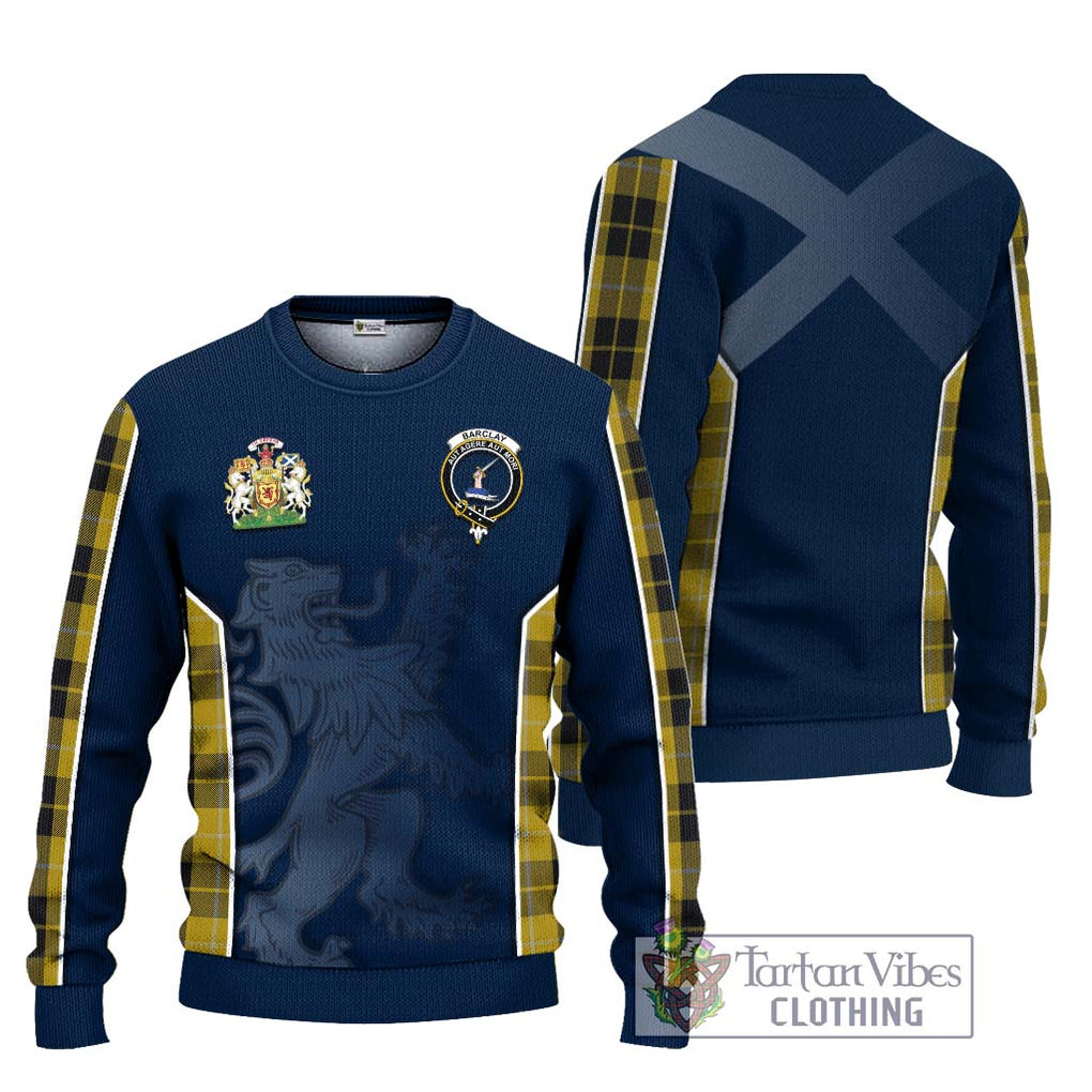 Barclay Dress Tartan Knitted Sweater with Family Crest and Lion Rampant Vibes Sport Style Unisex - Tartan Vibes Clothing