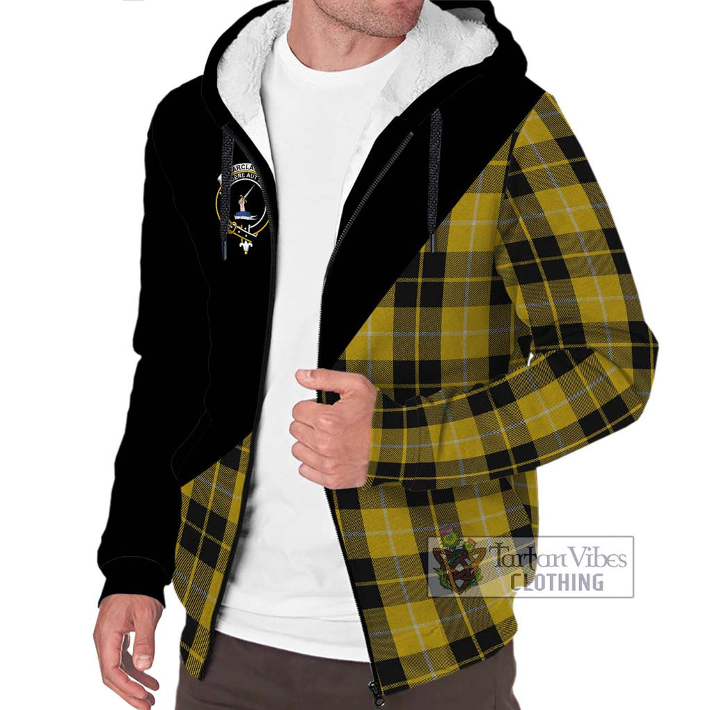 Barclay Dress Tartan Sherpa Hoodie with Family Crest and Military Logo Style Unisex S - Tartanvibesclothing Shop