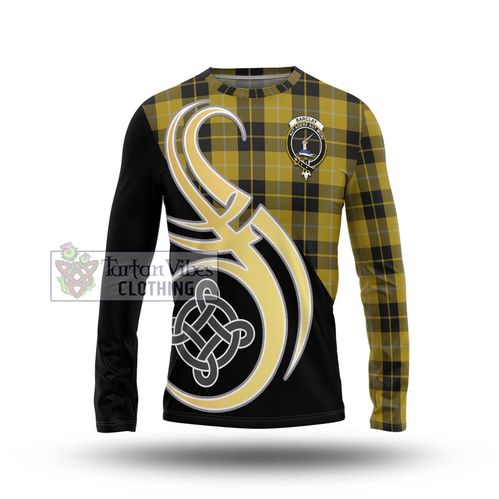 Barclay Dress Tartan Long Sleeve T-Shirt with Family Crest and Celtic Symbol Style Unisex - Tartan Vibes Clothing