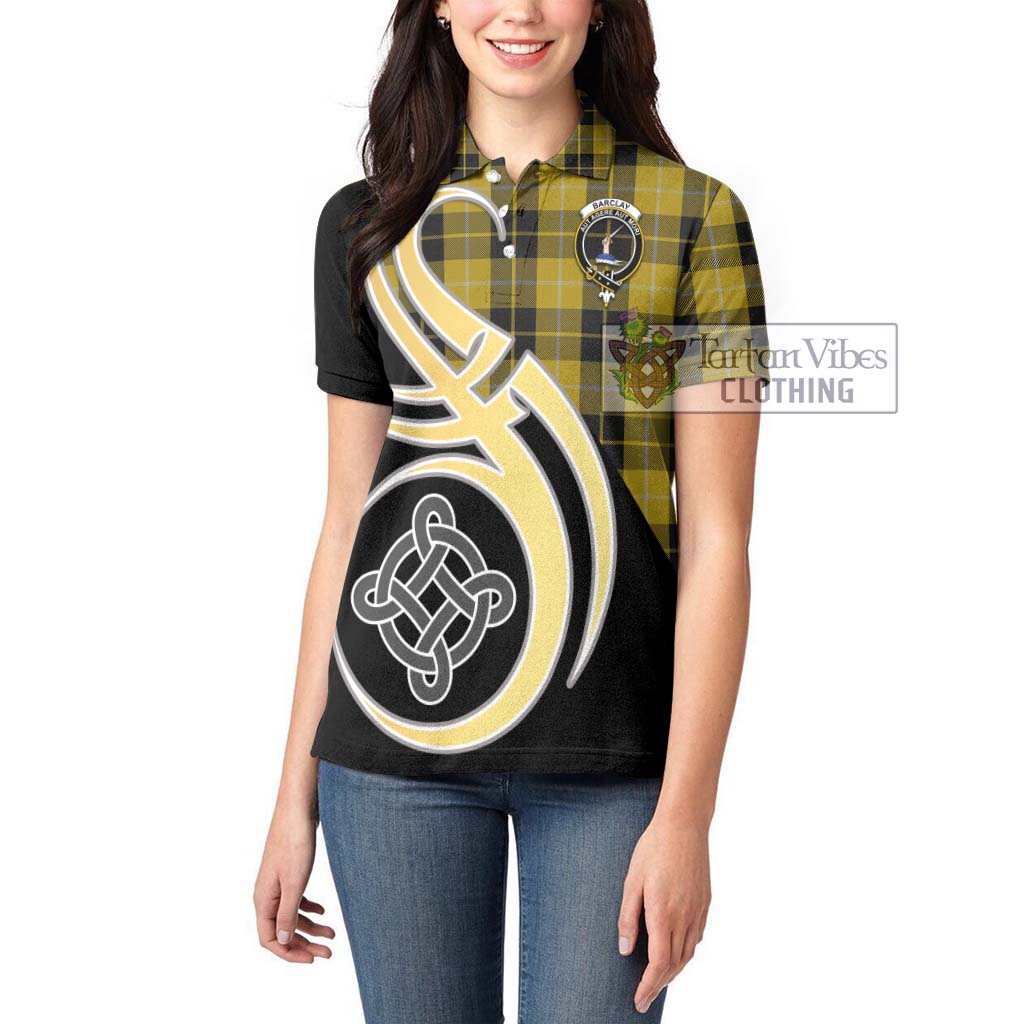 Barclay Dress Tartan Women's Polo Shirt with Family Crest and Celtic Symbol Style Women - Tartan Vibes Clothing