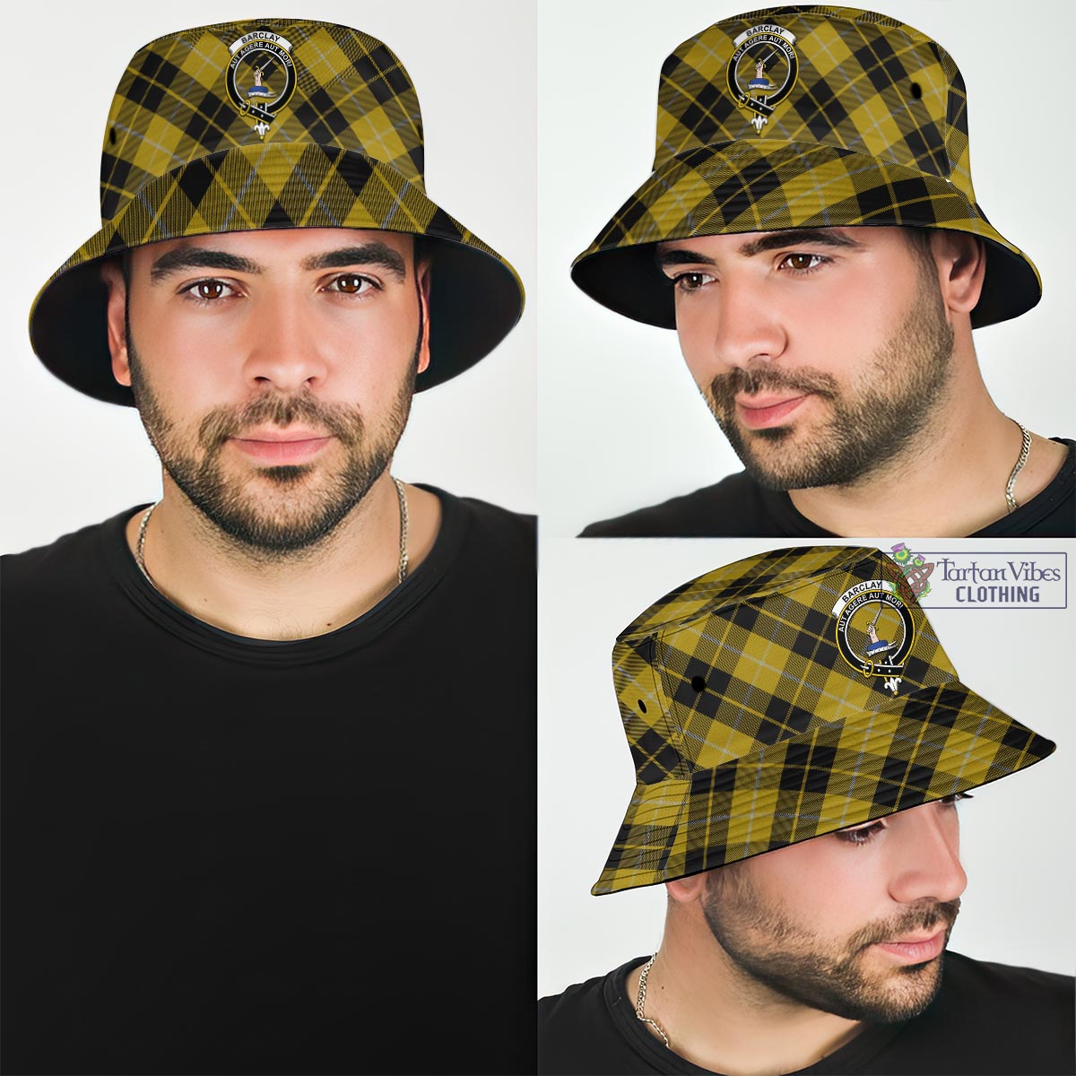 Tartan Vibes Clothing Barclay Dress Tartan Bucket Hat with Family Crest