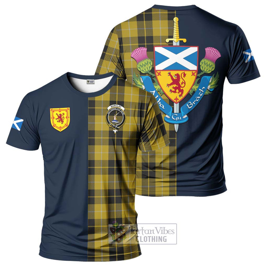 Tartan Vibes Clothing Barclay Dress Tartan T-Shirt Alba with Scottish Lion Royal Arm Half Style